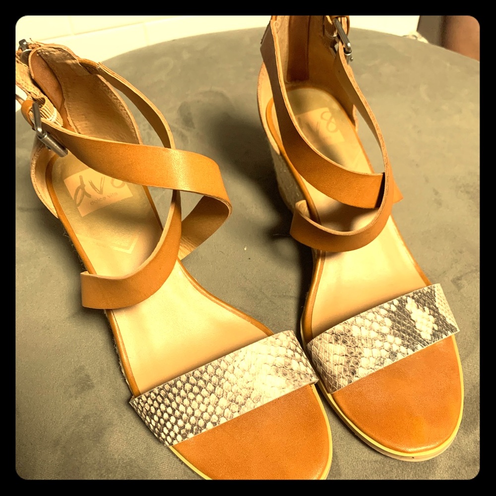 Dolce vita snakeskin wedges